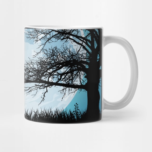 Mystical Moon with Rabbit Silhouette by HolidayBug